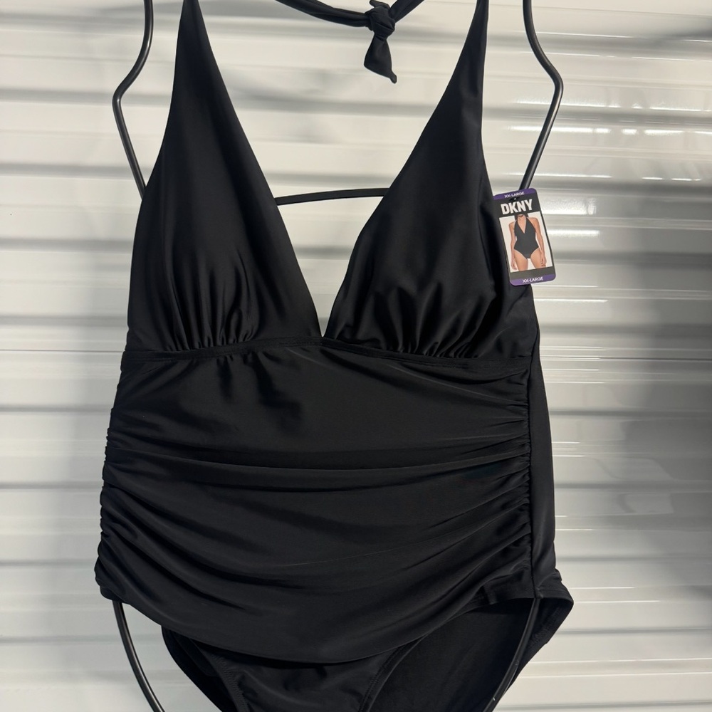 DKNY Charcoal One-Piece Swimsuit